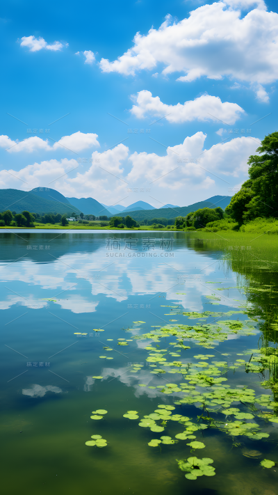 通用唯美自然山川湖水风景背景