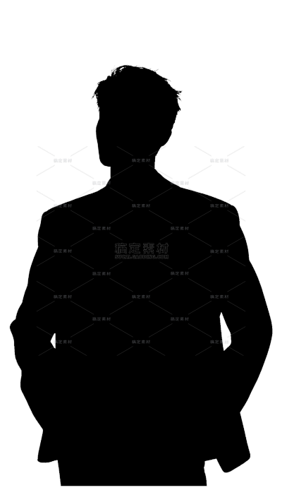 人物系列黑色矢量剪影西装人物元素（td)