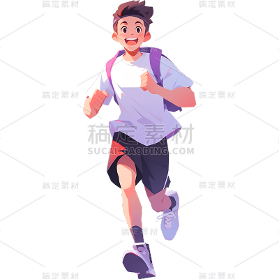 人物系列-通用-插画卡通人物男生贴纸