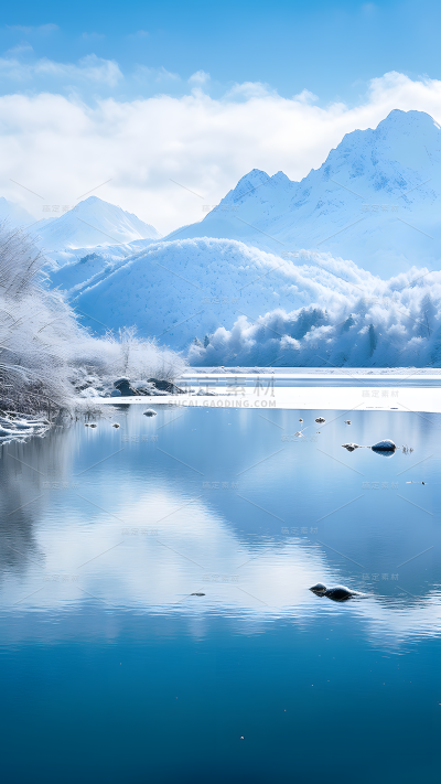 冬天冬季冬日山川雪山风景场景背景