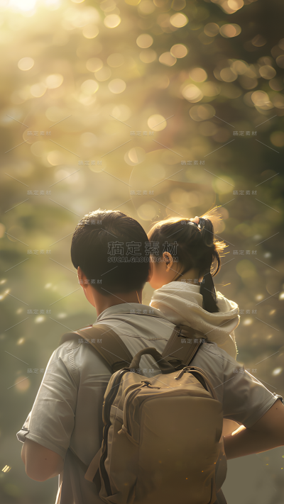 父亲节通用实景亲子互动光影背景图片素材