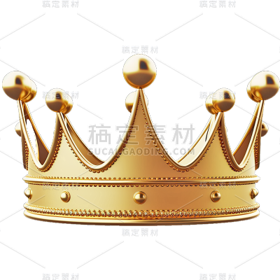 3D立体高清金属金色皇冠王冠免抠元素