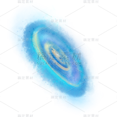 通用风光系列晕染线条蓝色银河星云特效元素插画