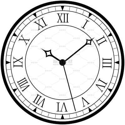 图标系列黑色欧式罗马数字刻度时钟图标（td）