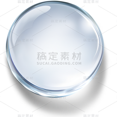 特效通用单个透明圆形水滴元素素材