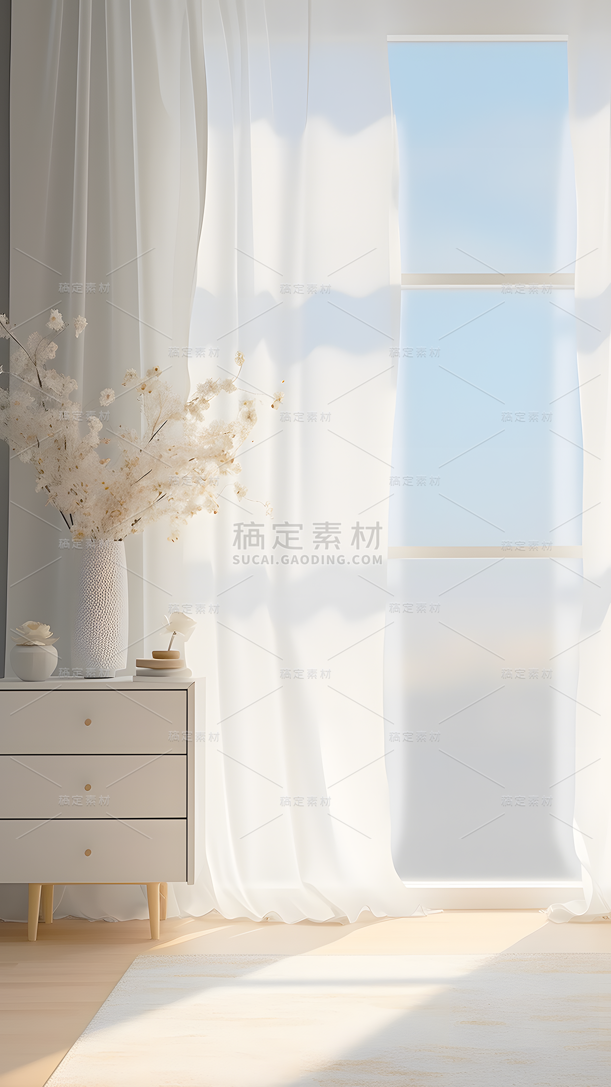 通用电商简约风清新配色家居房间室内场景图片
