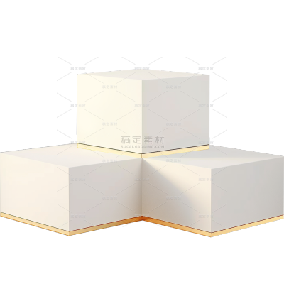 促销系列白色3D几何方块组合展台元素