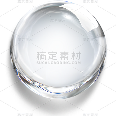 特效通用单个透明圆形水滴元素素材