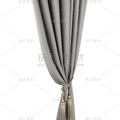 家居系列-通用-深色窗帘单边系起-通用贴纸 