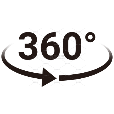 图标系列黑色渐变360°环绕视角箭头元素（td）