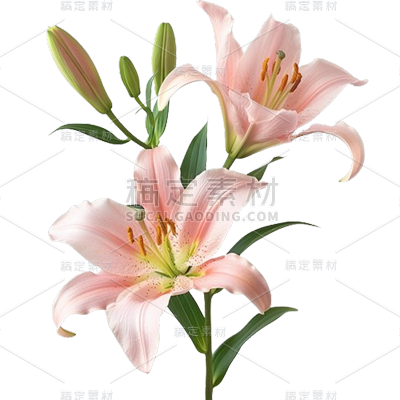 植物通用实景百合花花朵元素素材