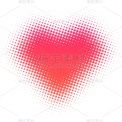 通用红色彩色半调爱心元素