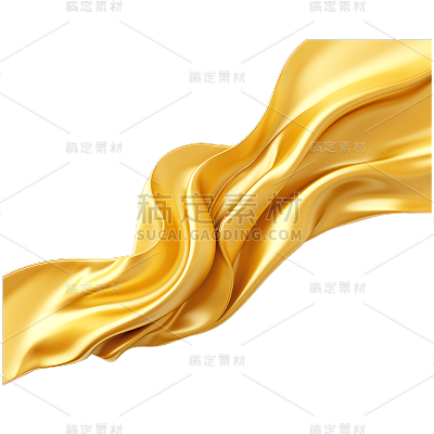 通用金色丝带绸带装饰元素