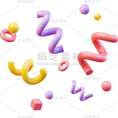 装饰通用3D彩带元素素材