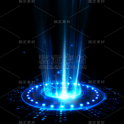 特效通用蓝色传送光束元素素材