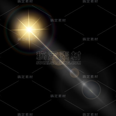 通用太阳光光晕光效黑底贴纸元素素材