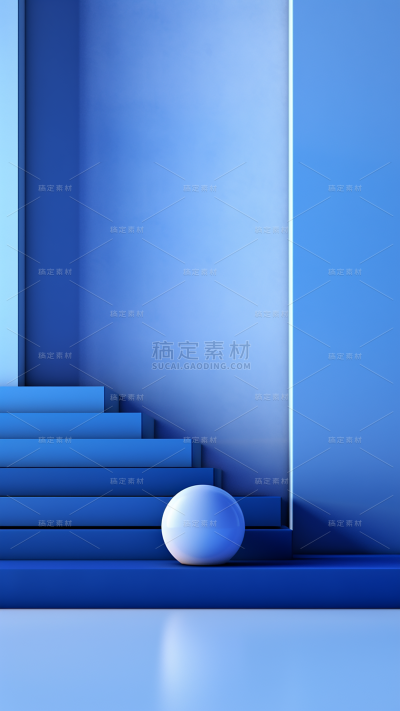 3D立体三维空间蓝色背景