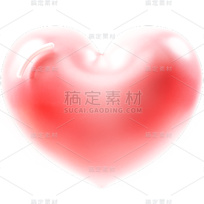 图标系列-通用-3D果冻玻璃社交图标贴纸-爱心点赞