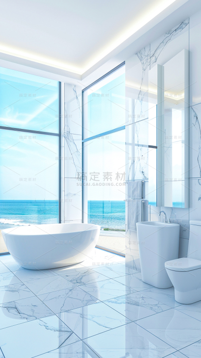 常规系列通用室内海景房浴室场景背景素材