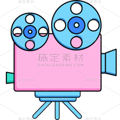 卡通放映机素材包组合贴纸