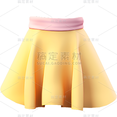 3D立体C4D服饰服装裙子连衣裙半身裙免抠PNG元素素材