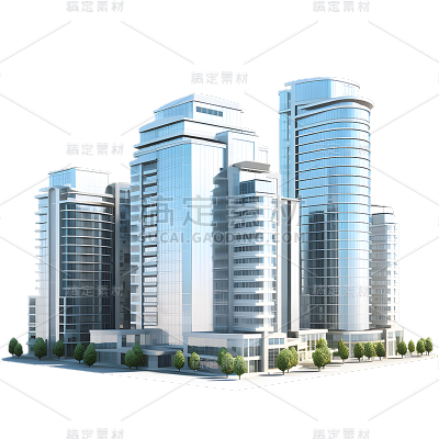 立体3D大楼建筑大厦办公楼元素