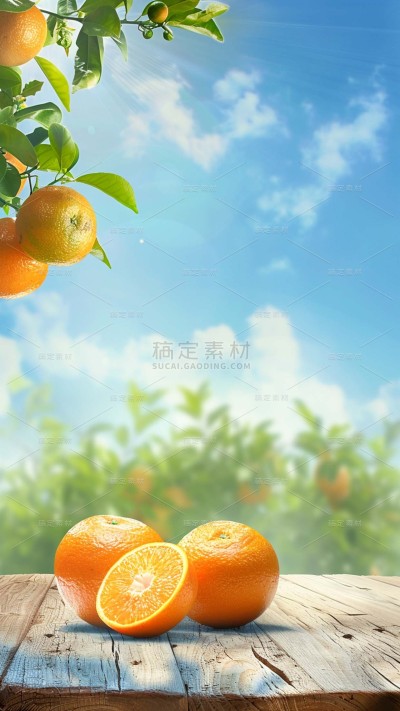 果蔬-通用- 写实多个橙子+干净写实背景