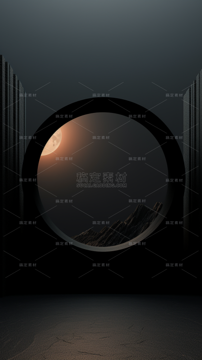 3D立体三维空间黑色背景