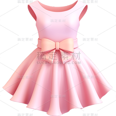 3D立体C4D服饰服装裙子连衣裙半身裙免抠PNG元素素材