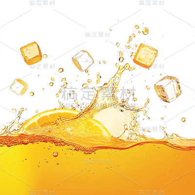 果蔬系列通用写实橙子果汁水花元素素材