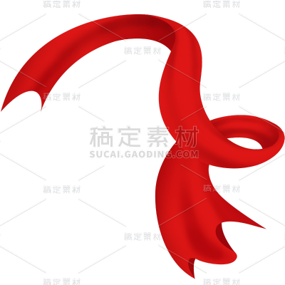 通用红色飘带绸带丝带装饰元素素材