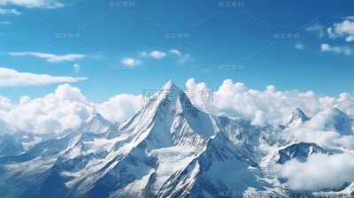 山峰雪山山脉自然风景