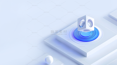 科技风系列蓝色科技-3D几何通用背景素材