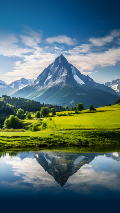 通用唯美自然山川湖水风景背景