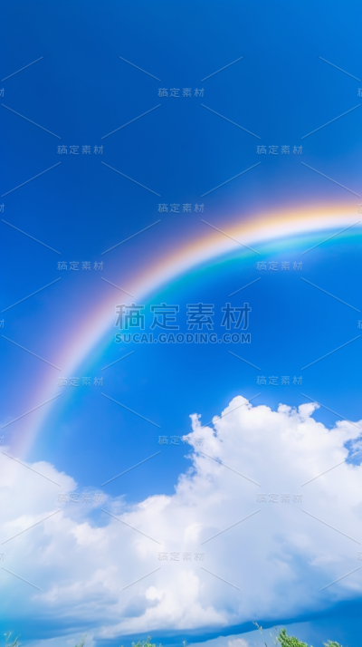 天空蓝天白云彩虹