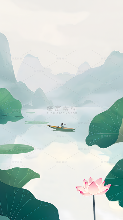 夏至通用夏至荷花背景图片素材