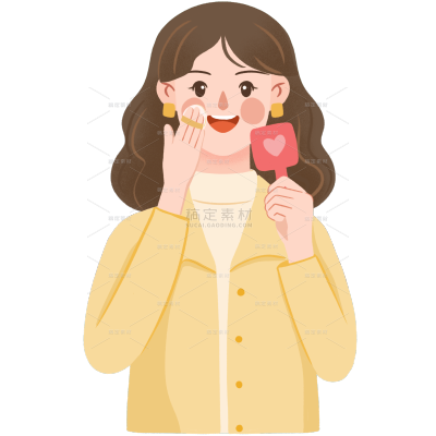 美妆系列插画化妆护肤女孩元素