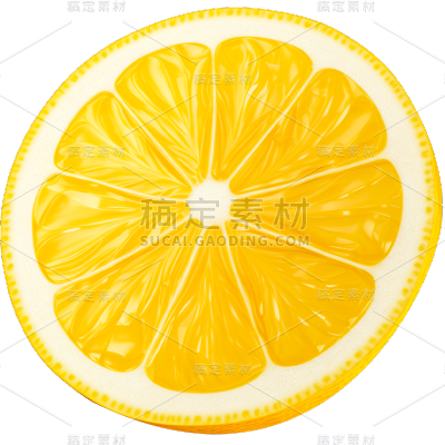 夏季果蔬通用柠檬片元素素材