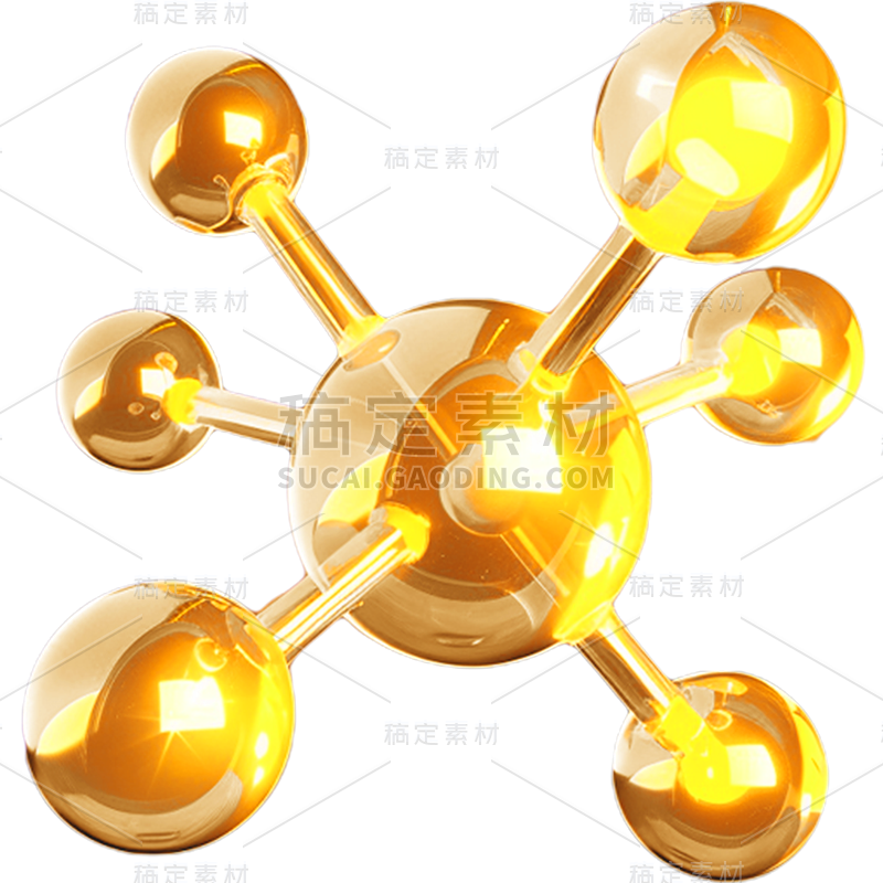 科技风通用3D生物分子元素素材