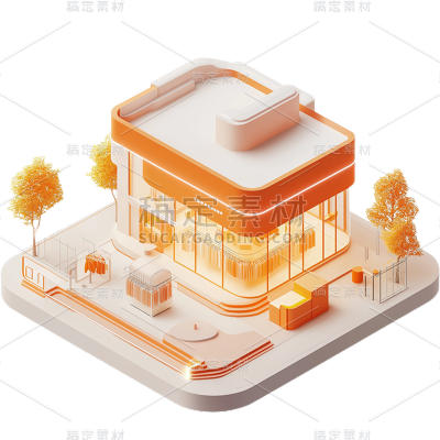 图标系列-通用-软3D建筑商城图标贴纸