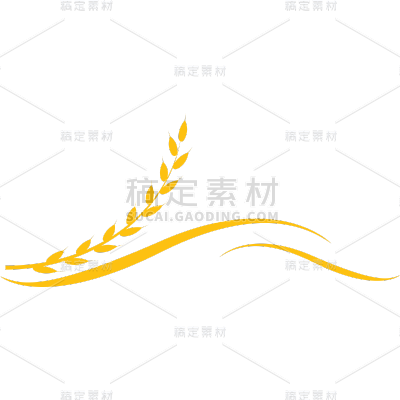 常规系列黄色单支麦穗框通用元素素材
