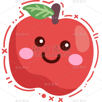 果蔬通用-可爱描边拟人水果元素