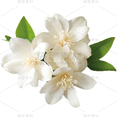 植物通用实景白色茉莉花朵元素素材