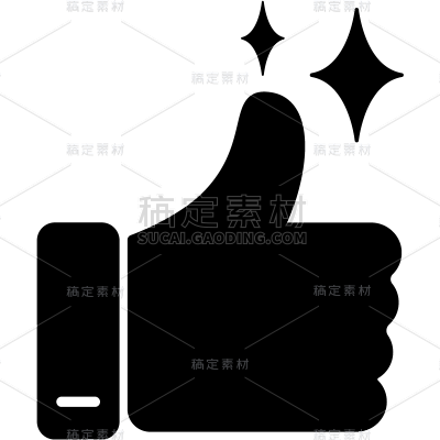 图标-常规系列黑色矢量点赞手势图标通用元素素材