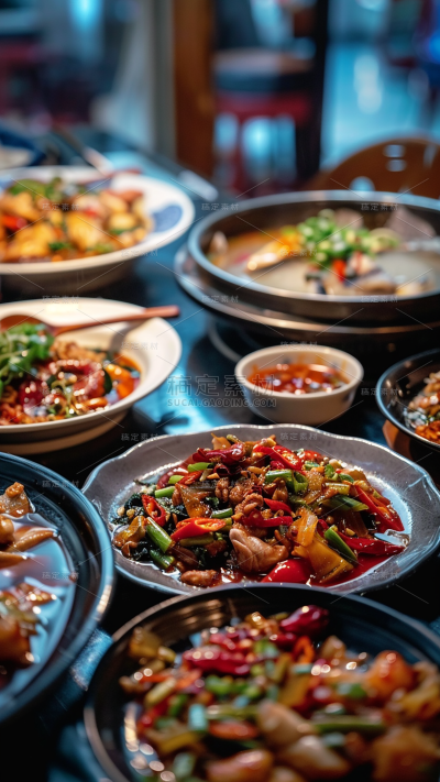 写实满桌美食图片