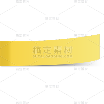 通用实景粘贴黄色便签长方形贴纸元素素材