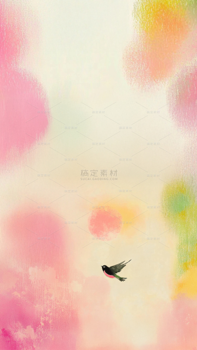 立春&春天清新感水彩燕子背景