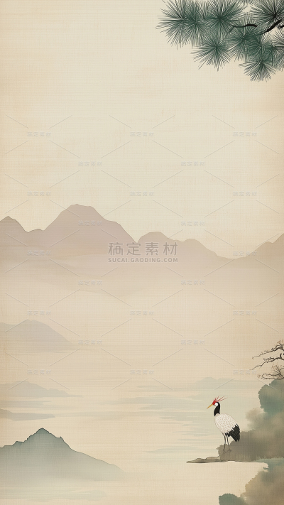 中国风通用古风山川底纹肌理背景