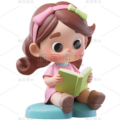 通用3D卡通感可爱小女孩儿童人物贴纸