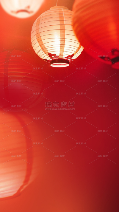 小年实景感灯笼光斑组合背景